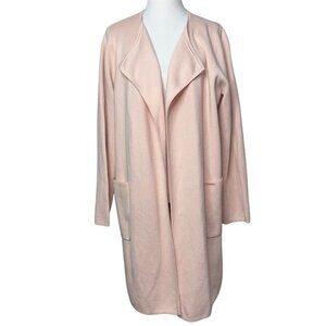 J CREW 365 Juliette Collarless Sweater Blazer Cardigan Jacket Blush Pink Size L